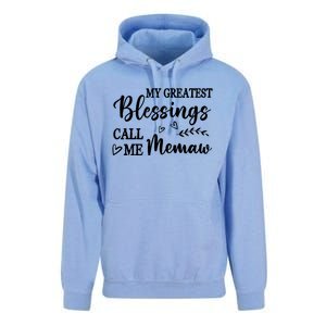 My Greatest Blessings Call Me Memaw Funny Gift Unisex Surf Hoodie