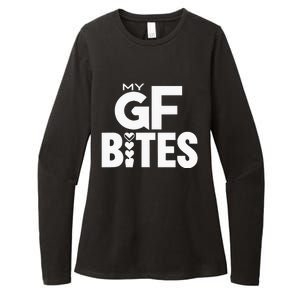 My Gf Bites Funny My Girlfriend Bites Womens CVC Long Sleeve Shirt