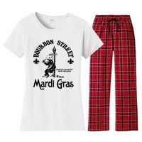 Mardi Gras Bourbon Street New Orleans Beer Funny Women's Flannel Pajama Set