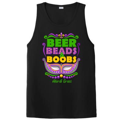 Mardi Gras Beer Beads Boobs Funny New Orleans PosiCharge Competitor Tank