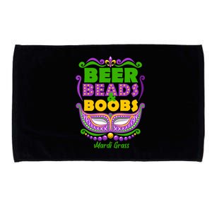 Mardi Gras Beer Beads Boobs Funny New Orleans Microfiber Hand Towel