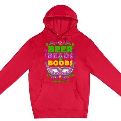 Mardi Gras Beer Beads Boobs Funny New Orleans Premium Pullover Hoodie