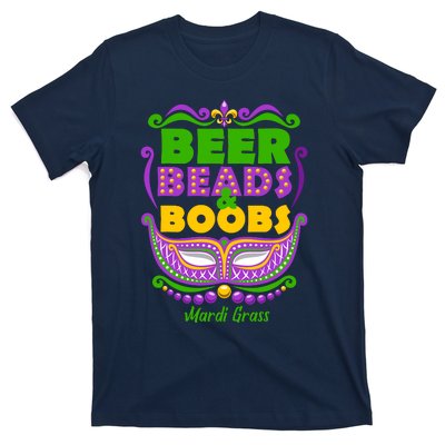 Mardi Gras Beer Beads Boobs Funny New Orleans T-Shirt