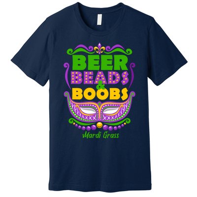 Mardi Gras Beer Beads Boobs Funny New Orleans Premium T-Shirt