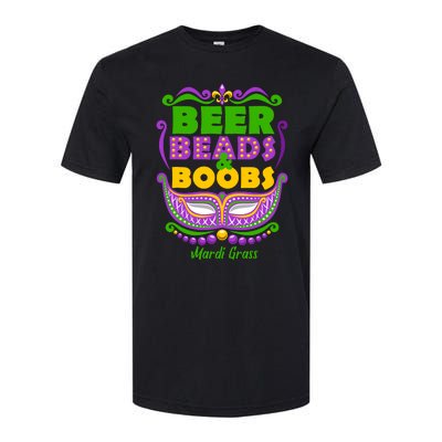 Mardi Gras Beer Beads Boobs Funny New Orleans Softstyle CVC T-Shirt