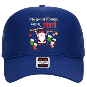 My Greatest Blessings Call Me Mom Gift Grandma Gift High Crown Mesh Back Trucker Hat