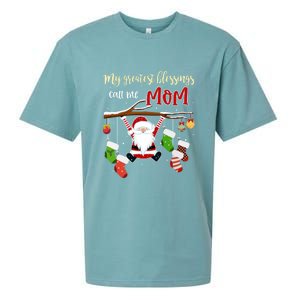 My Greatest Blessings Call Me Mom Gift Grandma Gift Sueded Cloud Jersey T-Shirt