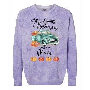 My Greatest Blessings Call Me Mom Bumpkin Truck Fall Gift Colorblast Crewneck Sweatshirt