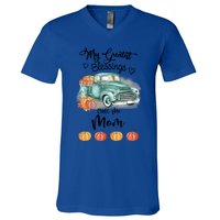 My Greatest Blessings Call Me Mom Bumpkin Truck Fall Gift V-Neck T-Shirt