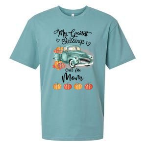 My Greatest Blessings Call Me Mom Bumpkin Truck Fall Gift Sueded Cloud Jersey T-Shirt