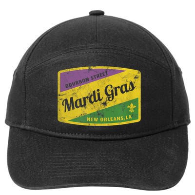 Mardi Gras Bourbon Street & New Orleans Retro Gift 7-Panel Snapback Hat