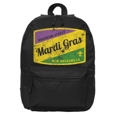 Mardi Gras Bourbon Street & New Orleans Retro Gift 16 in Basic Backpack