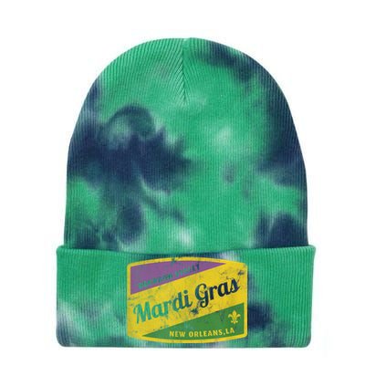 Mardi Gras Bourbon Street & New Orleans Retro Gift Tie Dye 12in Knit Beanie