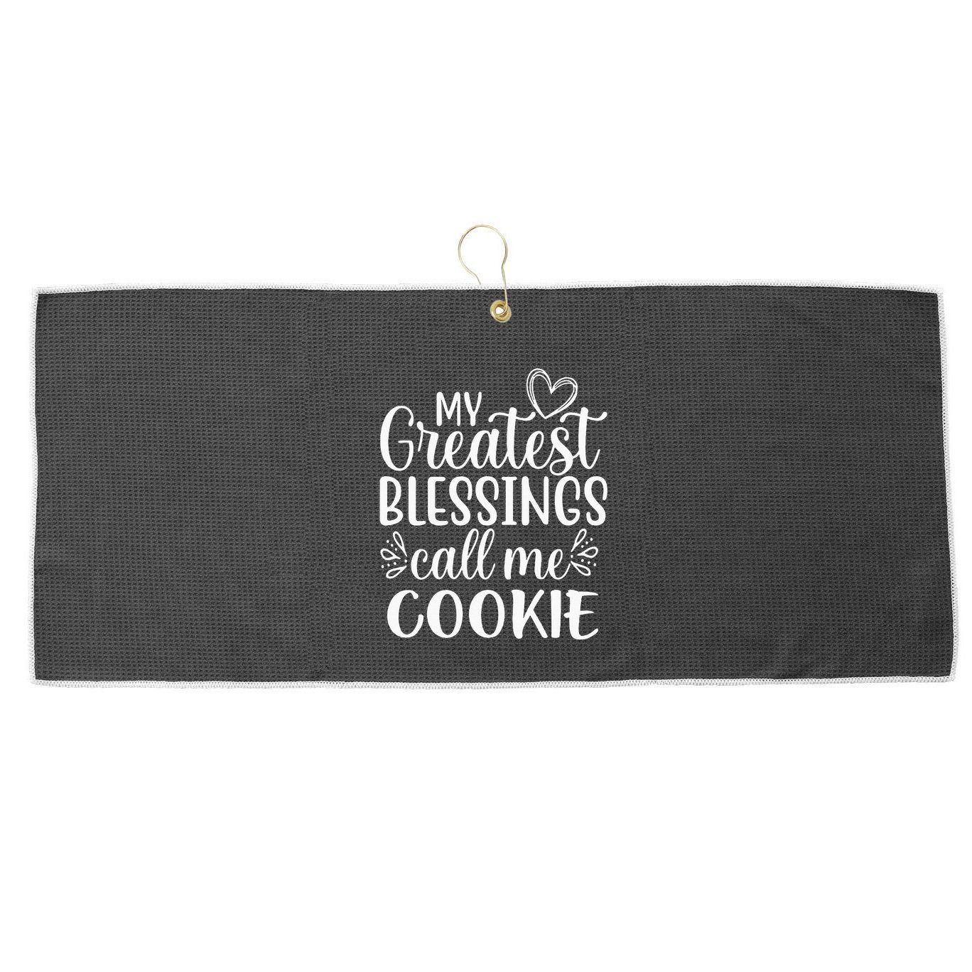 My Greatest Blessings Call Me Cookie Grandmother Grandma Large Microfiber Waffle Golf Towel