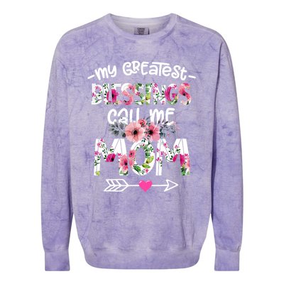 My Greatest Blessings Call Me Mom Mother's Day Gift Colorblast Crewneck Sweatshirt