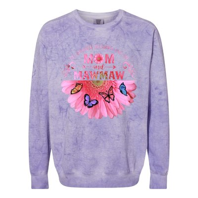 My Greatest Blessings Call Me Mom And Mawmaw Flower Cool Gift Colorblast Crewneck Sweatshirt