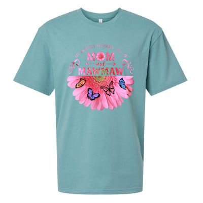 My Greatest Blessings Call Me Mom And Mawmaw Flower Cool Gift Sueded Cloud Jersey T-Shirt