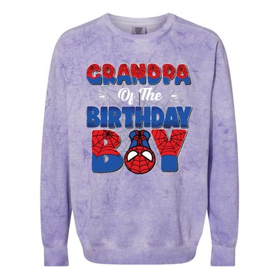 Matching Grandpa Birthday Boy Colorblast Crewneck Sweatshirt