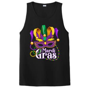 Mardi Gras Beads Feathered Mask For PosiCharge Competitor Tank