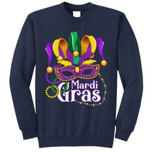 Mardi Gras Beads Feathered Mask For Sweatshirt