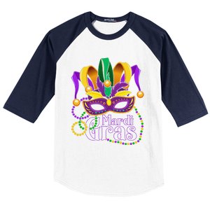 Mardi Gras Beads Feathered Mask For Baseball Sleeve Shirt