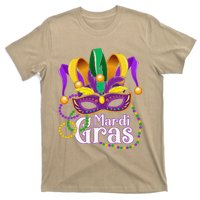 Mardi Gras Beads Feathered Mask For T-Shirt