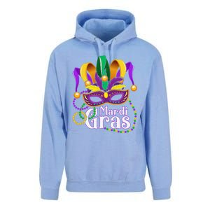 Mardi Gras Beads Feathered Mask For Unisex Surf Hoodie