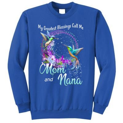 My Greatest Blessings Call Me Mom And Nana Hummingbird Gift Sweatshirt