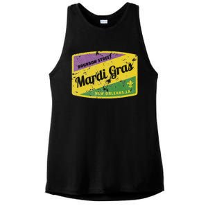 Mardi Gras Bourbon Street & New Orleans Retro Gift Ladies PosiCharge Tri-Blend Wicking Tank