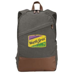 Mardi Gras Bourbon Street & New Orleans Retro Gift Cotton Canvas Backpack