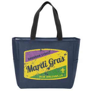 Mardi Gras Bourbon Street & New Orleans Retro Gift Zip Tote Bag