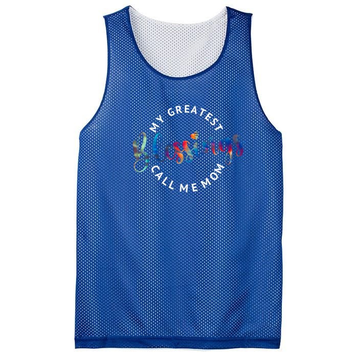 My Greatest Blessings Call Me Mom Christian Faith Gift Mesh Reversible Basketball Jersey Tank