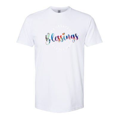 My Greatest Blessings Call Me Mom Christian Faith Gift Softstyle CVC T-Shirt