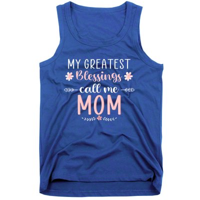 My Greatest Blessings Call Me Mom Christmas Mama/grandma Cute Gift Tank Top