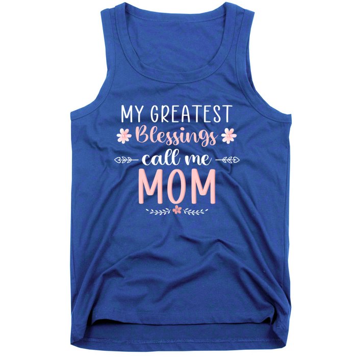 My Greatest Blessings Call Me Mom Christmas Mama/grandma Cute Gift Tank Top