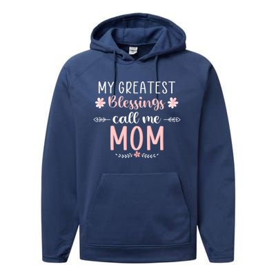 My Greatest Blessings Call Me Mom Christmas Mama/grandma Cute Gift Performance Fleece Hoodie