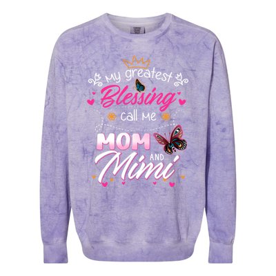 My Greatest Blessing Call Me Mom And Mimi Cute Gift Colorblast Crewneck Sweatshirt