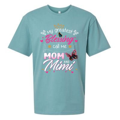 My Greatest Blessing Call Me Mom And Mimi Cute Gift Sueded Cloud Jersey T-Shirt