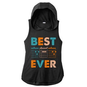 Musician Guitarist Best Dad Ever Father's Day Ladies PosiCharge Tri-Blend Wicking Draft Hoodie Tank