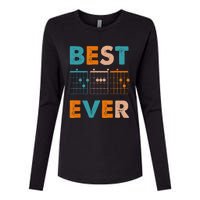 Musician Guitarist Best Dad Ever Father's Day Womens Cotton Relaxed Long Sleeve T-Shirt