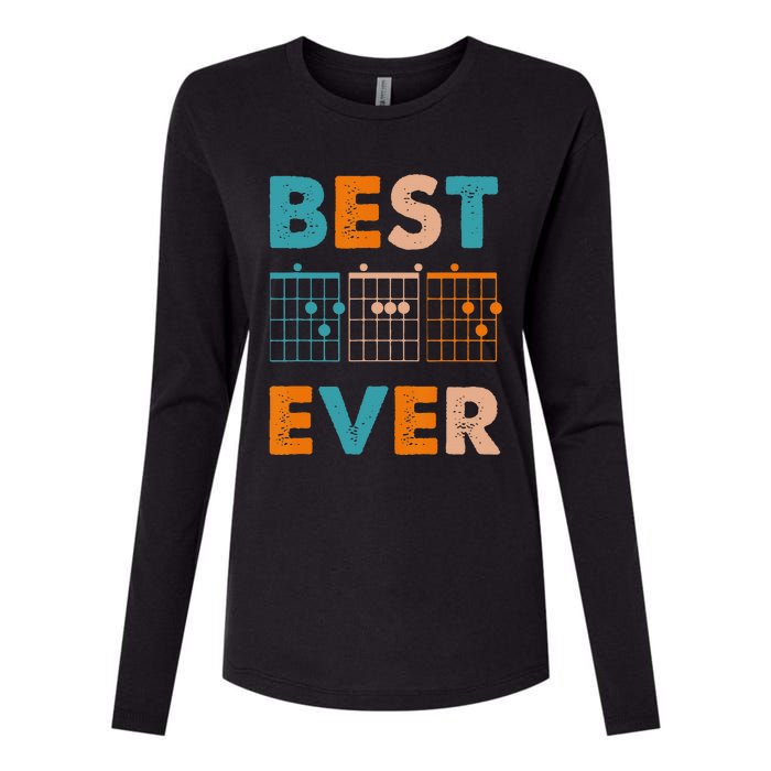 Musician Guitarist Best Dad Ever Father's Day Womens Cotton Relaxed Long Sleeve T-Shirt