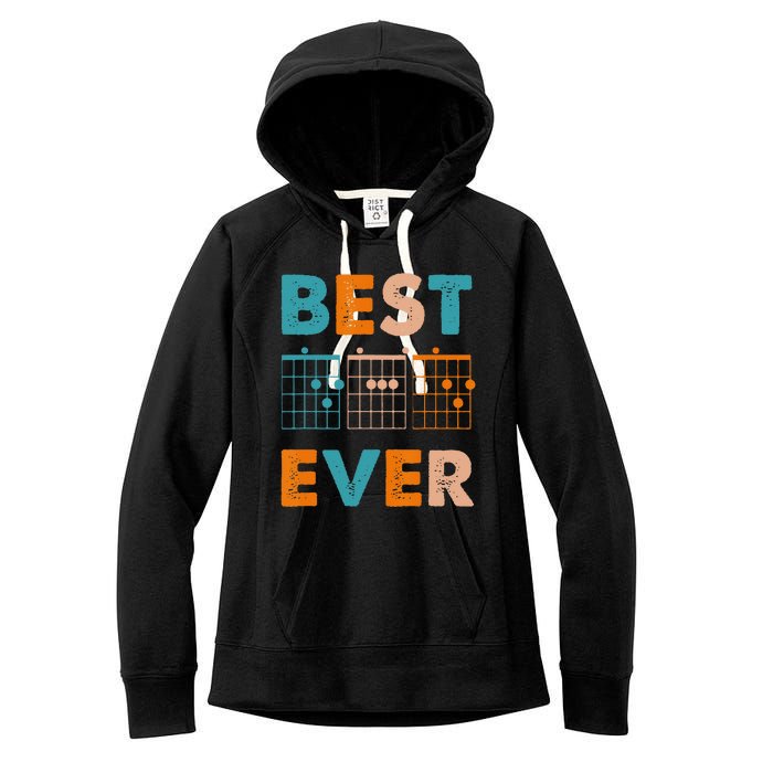 Musician Guitarist Best Dad Ever Father's Day Women's Fleece Hoodie