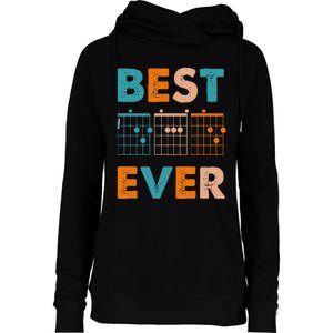 Musician Guitarist Best Dad Ever Father's Day Womens Funnel Neck Pullover Hood