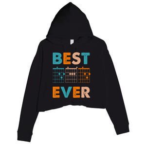 Musician Guitarist Best Dad Ever Father's Day Crop Fleece Hoodie