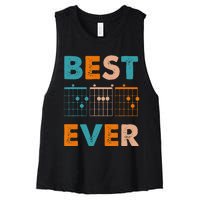 Musician Guitarist Best Dad Ever Father's Day Women's Racerback Cropped Tank