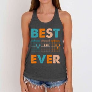 Musician Guitarist Best Dad Ever Father's Day Women's Knotted Racerback Tank