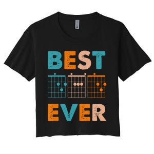 Musician Guitarist Best Dad Ever Father's Day Women's Crop Top Tee