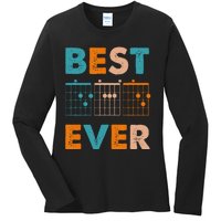 Musician Guitarist Best Dad Ever Father's Day Ladies Long Sleeve Shirt