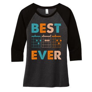 Musician Guitarist Best Dad Ever Father's Day Women's Tri-Blend 3/4-Sleeve Raglan Shirt