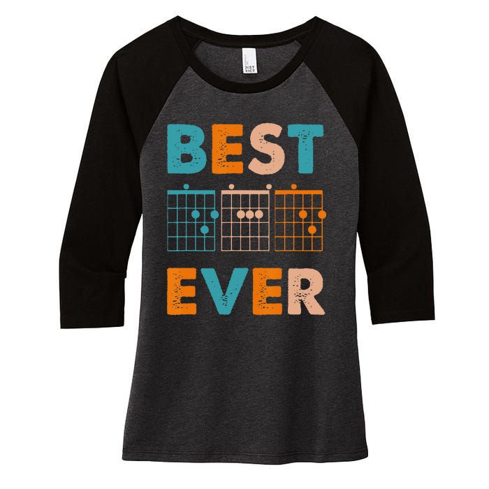 Musician Guitarist Best Dad Ever Father's Day Women's Tri-Blend 3/4-Sleeve Raglan Shirt